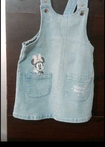 Minnie Mouse Denim Pinafore Dress