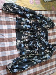 Sheer Floral Puff Sleeve Top