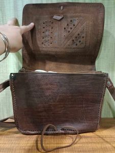 Vintage Embossed Leather Crossbody Bag