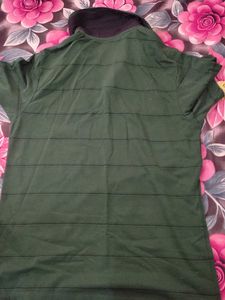 Green Striped Polo T-Shirt