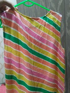 Vibrant Striped Sleeveless Kurta