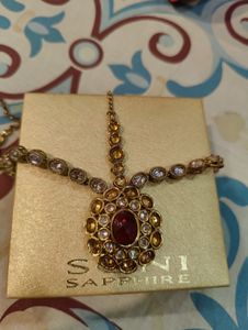 Soni Sapphire Silver Plated mathapatti