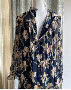 Chic Floral Print Tiered Midi Dress