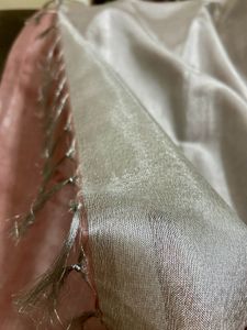 Pink &amp; Silver Linen Zari Saree