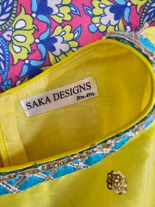 Vibrant Yellow Sequin A line dress