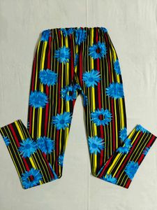 🆕 Vibrant Floral Striped Satin Legging