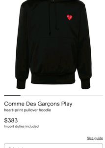 Premium CDG Play hoodie mens