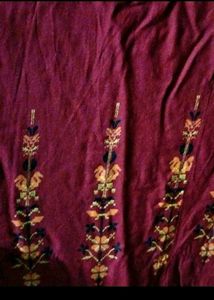 Maroon Kurta with Gold Print