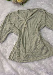 Ribbed Henley Top