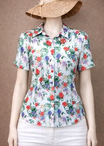 Vintage Floral Print Button-Up Shirt✨
