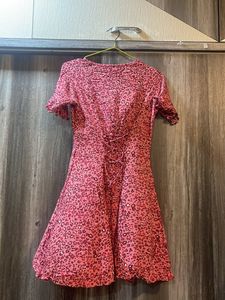 Pink Print Button Down Dress