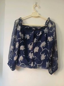 Floral Print Ruffle Detail Top
