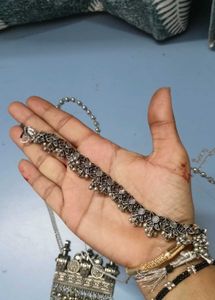 Oxidized Silver Necklace and Earrings Set