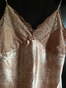 Blush Satin Lace Slip Dress
