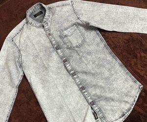 Men Chinese Color Charcoal Dual Shade Shirt
