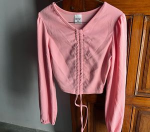 Pink Ruched Long Sleeve Top🎀