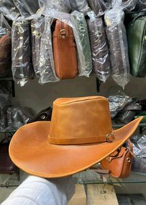 Genuine Leather Cowboy Hat for Unisex