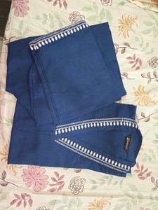 Navy Blue Floral Embroidered Kurta Set