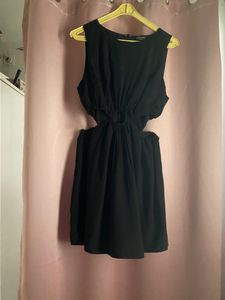 Designer Little Black Dress by Attic Salt label, Waist Cut-out Detail,