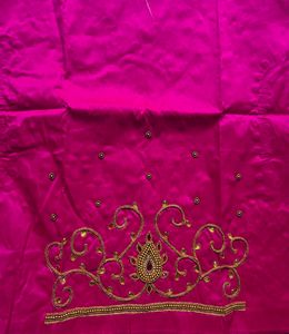 pink aari work blouse material unstitched