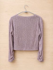 Kazo cowl neck sequin top