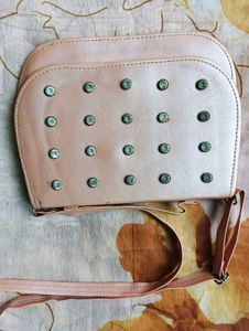 Pink Studded Crossbody Bag