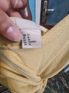Front draped Yellow Party dress