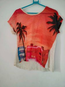 Printed Top beaches vacation vibes