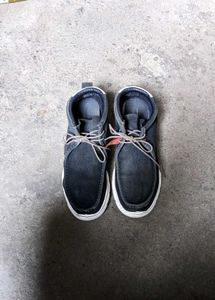 Men's leather Dark Grey Casual Shoes