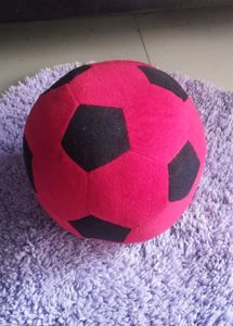Pink & Black Plush Soccer Ball