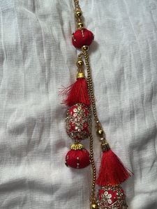 Red lehenga Tassel