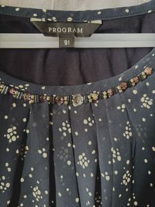 Chic Navy Floral Layered Top