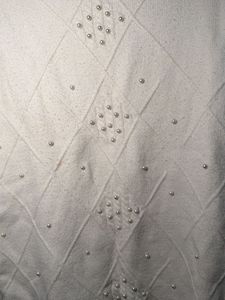 Cream Pearl Embellished Sweater