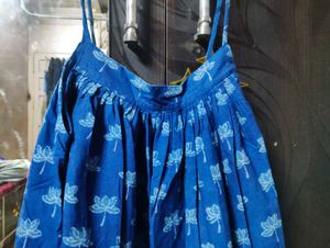 Blue Lotus Print Kurta