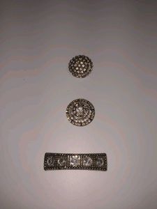 Rhinestone Brooch Set