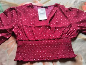 Chic Polka Dot Wrap Crop Top