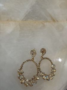 Sparkling Hoop Earrings with Crystals