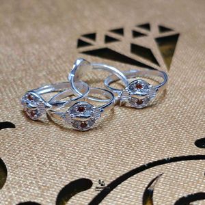 Sparkling Pure Silver Toe Rings One Pair