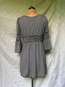 Striped V-Neck Mini Dress