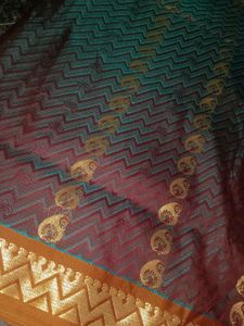 Elegant Red &amp; Teal Saree