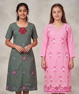 COMBO Chic Pink & slate grey Kurtas - pack of 2