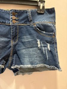 Distressed Denim Shorts