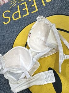 Embroidered White Bra
