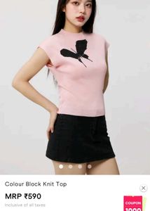 softcore cutesy colour block knit top