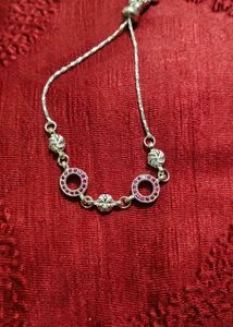 Charming pure Silver Bracelet with Red Stones