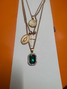 Layered Religious Pendant Necklace