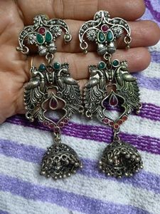 Exquisite Peacock Jhumka Earrings rajasthani style