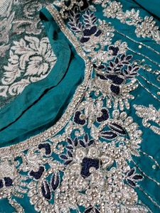 Teal Embellished Salwar Kameez