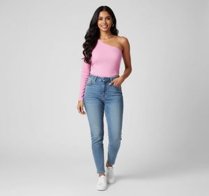 One Shoulder Pink Top