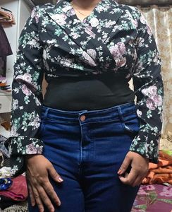 Chic Floral Print Bodysuit